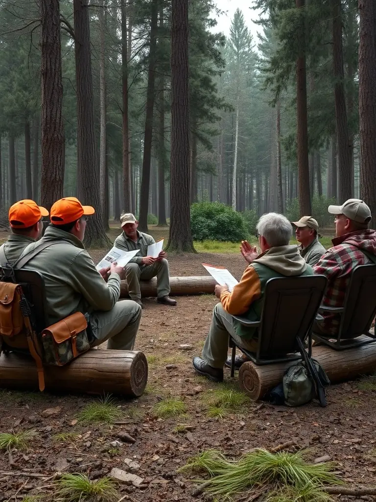 A picture of A.C.C.A. members leading an educational workshop for local children about responsible hunting practices and wildlife conservation.